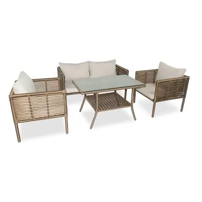 Hanah Home Garden Lounge Set Newyork 130 - Dark Brown