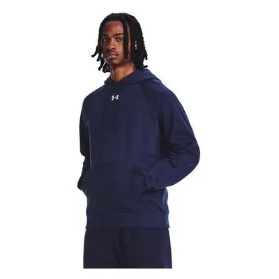 Under Armour Pánská mikina Rival Fleece Hoodie midnight navy XL, Tmavě, modrá