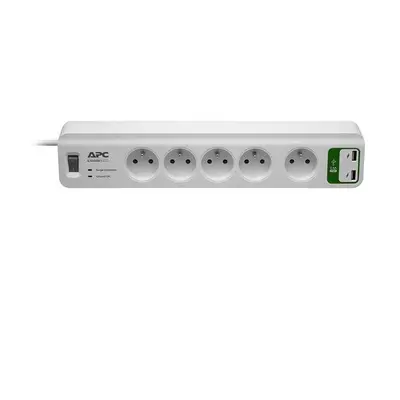 APC Essential SurgeArrest 5 outlets with 5V, 2.4A 2 port USB Charger 230V France