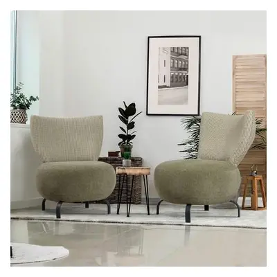 Atelier del Sofa Wing Chair Set Loly Set - Green