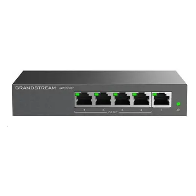 Grandstream GWN7700P Unmanaged Network Switch 5 portů / 4 PoE out, GWN7700P