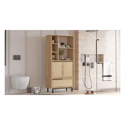 Hanah Home Bathroom Cabinet ON9C-SU WalnutOak