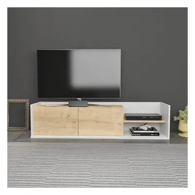 Hanah Home TV Stand Krog - White, Oak WhiteOak