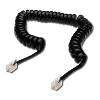 Digitus AK-460101-040-S kabel RJ10 pro telefonní sluchátko, kroucený, 4m, černý