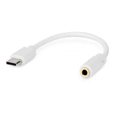 NEDIS USB 2.0 adaptér/ USB-C zástrčka - 3,5 mm zásuvka/ kulatý/ bílý/ 10 cm