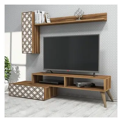 Hanah Home TV Unit Planet - Walnut, White WalnutWhite