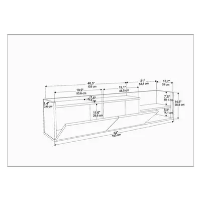 Hanah Home TV Stand Krog - Oak, White OakWhite