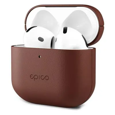 Epico Leather Case Airpods 4 - hnědá