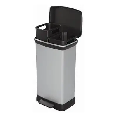 Odpadkový koš Curver Deco Bin Duo 23l + 23l stříbrný