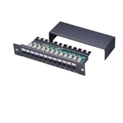 10" Patch panel XtendLan 12port, STP, Cat5E, krone, černý, PP0-12C5E-LSA-HG