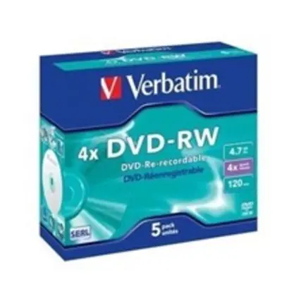 VERBATIM DVD-RW 4,7GB/ 4x/ DLP/ Jewel/ 5pack, 43285