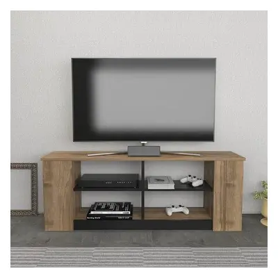 Hanah Home TV Stand Space - Walnut, Black WalnutBlack