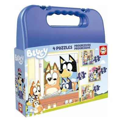 EDUCA Puzzle v kufříku Bluey 4v1 (12,16,20,25 dílků)