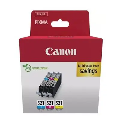 CANON CLI-521 Ink Cartridge C/M/Y Pack SEC, 2934B016