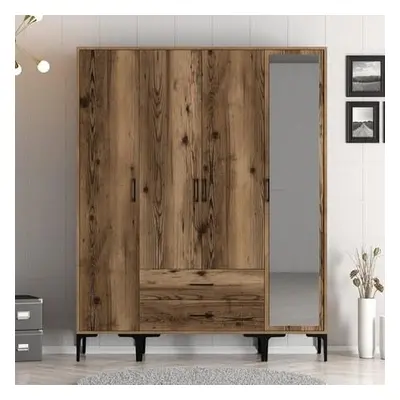 Hanah Home Wardrobe Kumsal STR - Walnut