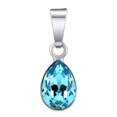 SILVEGO Stříbrný přívěsek Drop ve tvaru kapky Swarovski Crystals aquamarine VSW4320P10AQ