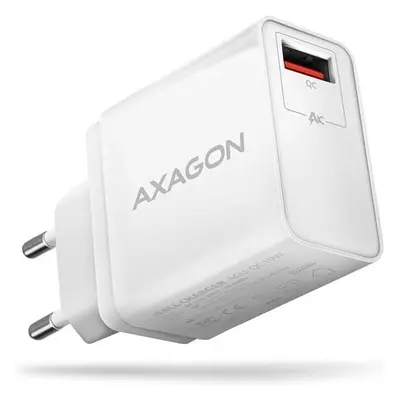 AXAGON ACU-QC19W, QC nabíječka do sítě 19W, 1x USB-A port, QC3.0/AFC/FCP/SMART, bílá