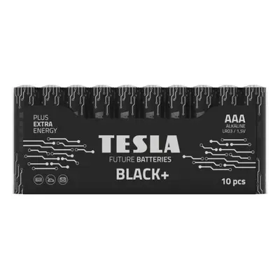 TESLA BLACK+ alkalická baterie AAA (LR03, mikrotužková, fólie) 10 ks