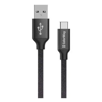 Colorway Datový Kabel USB/ USB-C / 2.4A/ 2m/ Černý