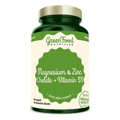 Nutrition Hořčík a Zinek Cheláty + Vitamín D3 GreenFood - 90 kapslí