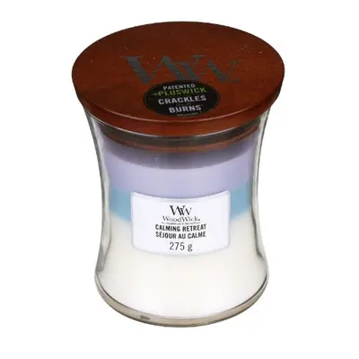 Vonná svíčka střední Trilogy Calming Retreat WoodWick - 275 g