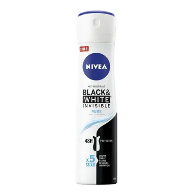 Antiperspirant ve spreji Black & White Invisible Pure Nivea - 150 ml