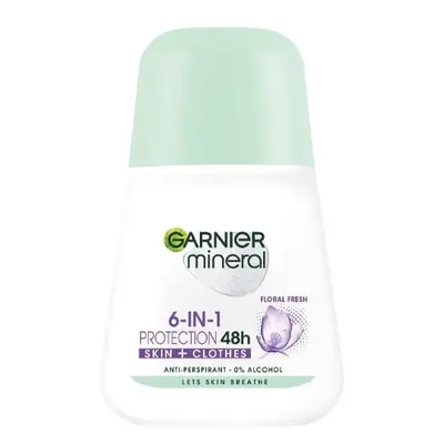 Minerální antiperspirant Protection Floral Fresh 48h Roll-on pro ženy Garnier - 50 ml