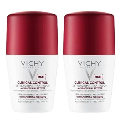 Sada kuličkových detranspirantů proti zápachu Clinical Control 96h (Detranspirant) Vichy - 2 x 5