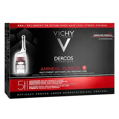 Multiúčelová kúra proti vypadávání vlasů pro muže Dercos Aminexil Clinical 5 Vichy - 21 x 6 ml