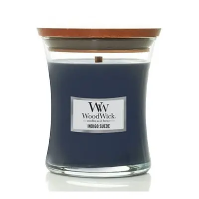 Vonná svíčka váza Indigo Suede WoodWick - 85 g