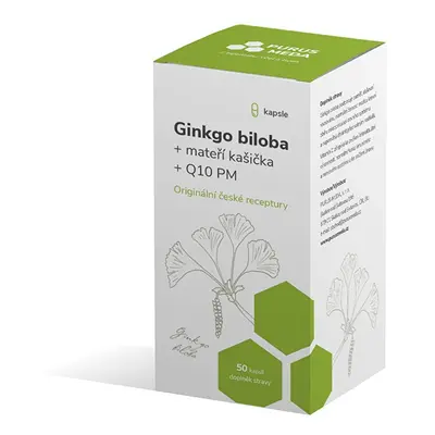 Ginkgo biloba + mateří kašička + Q10 PM Purus Meda - 50 kapslí