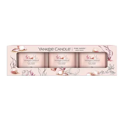 Sada votivních svíček ve skle Pink Sands Yankee Candle - 3 x 37 g