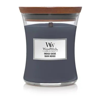 Vonná svíčka váza střední Indigo Suede WoodWick - 275 g