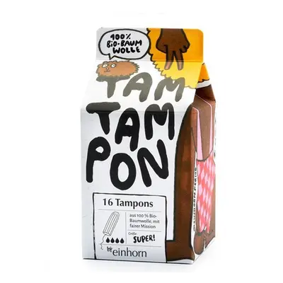 Tampony TamTampon Super z hypoalergenní z bio bavlny Einhorn - 16 ks