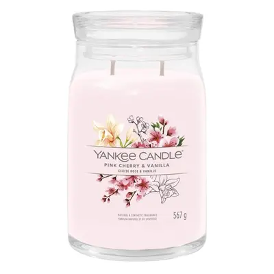 Aromatická svíčka Signature sklo velké Pink Cherry & Vanilla Yankee Candle - 567 g