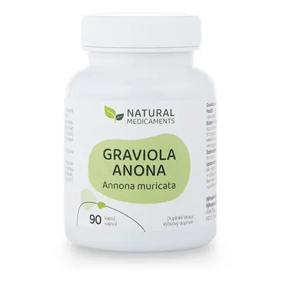 Graviola anona (Annona muricata) Natural Medicaments - 90 kapslí