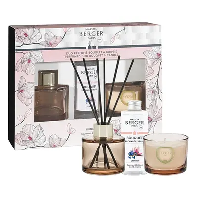 Dárková sada aroma difuzér Bolero Magnólie Liliflora 80 ml + svíčka Maison Berger Paris - 80 g