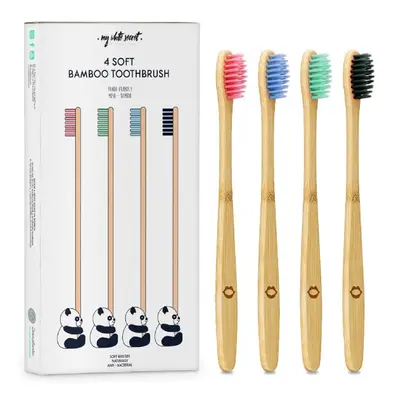 Bambusový zubní kartáček (Bamboo Toothbrush) My White Secret - 4 ks