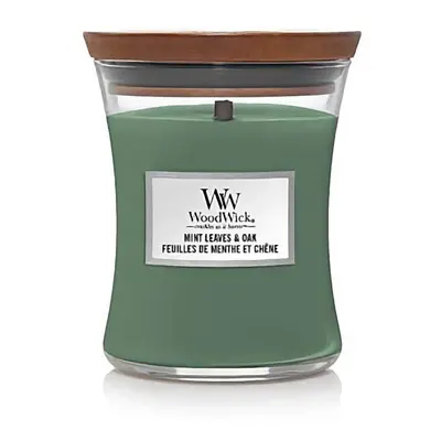 Vonná svíčka váza střední Mint Leaves & Oak WoodWick - 275 g