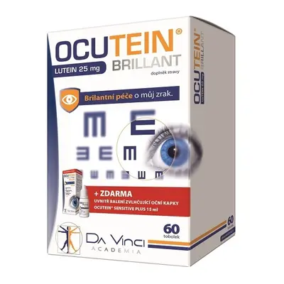 Ocutein Brillant Lutein 25 mg 60 tob.+ Ocutein® Sensitive zvlhčující oční kapky 15 ml ZDARMA Sim