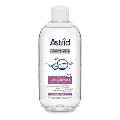 Micelární voda 3 v 1 na tvář, oči a rty pro suchou a citlivou pleť Aqua Biotic Astrid - 200 ml