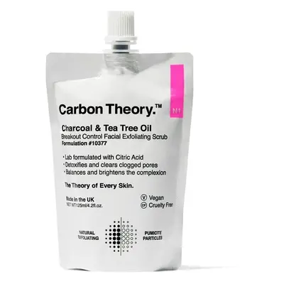 Pleťový peeling Charcoal & Tea Tree Oil Breakout Control (Facial Exfoliating Scrub) Carbon Theor