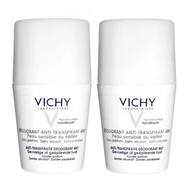 Sada kuličkových deodorantů pro citlivou a podrážděnou pokožku Vichy - 2 x 50 ml