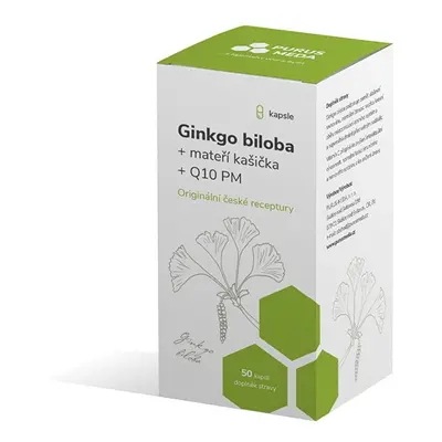 Ginkgo biloba + mateří kašička + Q10 PM Purus Meda - 50 kapslí