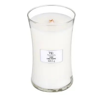 Vonná svíčka váza Linen WoodWick - 609,5 g