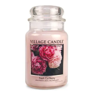 Vonná svíčka ve skle Čerstvě řezané pivoňky (Fresh Cut Peony) Village Candle - 602 g