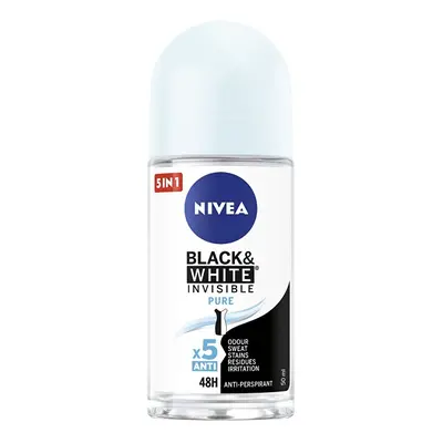 Kuličkový antiperspirant Invisible For Black & White Pure Nivea - 50 ml