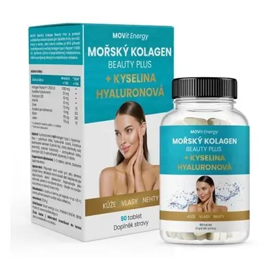 Mořský Kolagen Beauty Plus + Kyselina hyaluronová MOVit Energy - 90 tablet