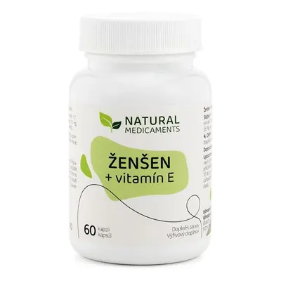 Ženšen + vitamín E Natural Medicaments - 60 kapslí