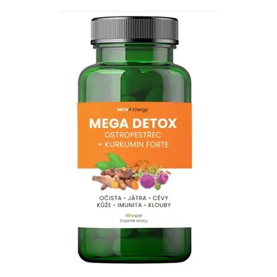 MOVit Mega Detox Ostropestřec + Kurkumin FORTE, MOVit Energy - 60 kapslí